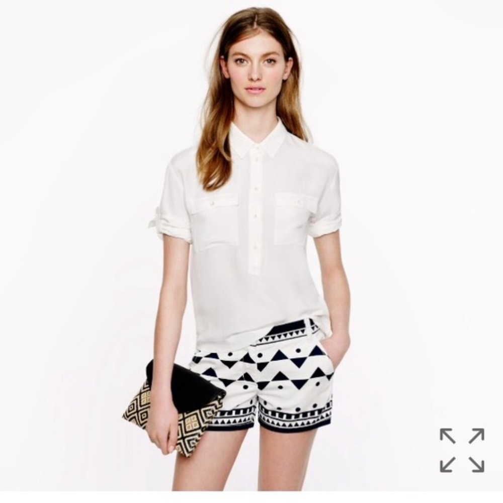 J. Crew 3” Navy and White Chino Shorts in Roller Girl Size 8